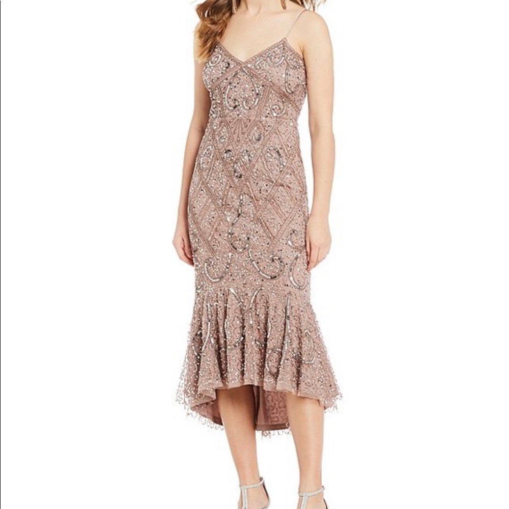Gianni Bini - Jahna Fluted Hem Beaded Midi Dress